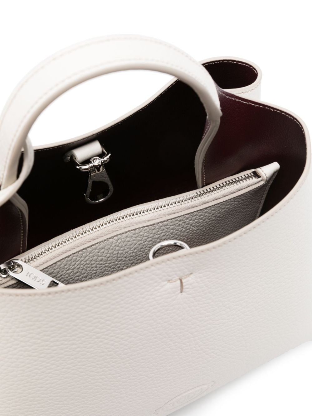 Tod's White Leather Micro Handbag With Shoulder Strap