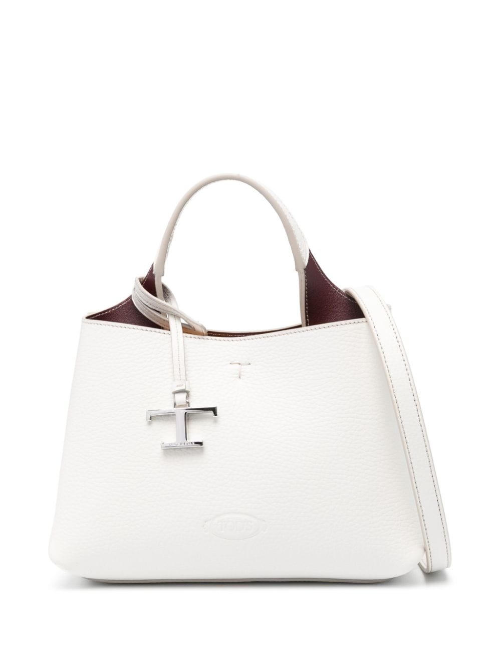 Tod's White Leather Micro Handbag With Shoulder Strap