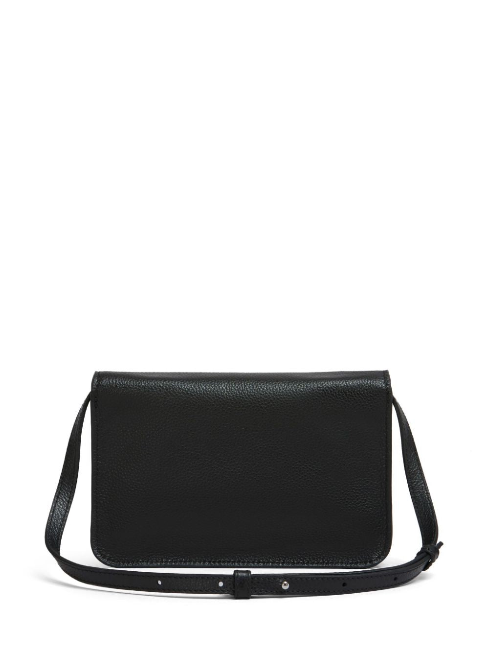 Marni Black Leather Shoulder Bag With Marni Mending Embroidery