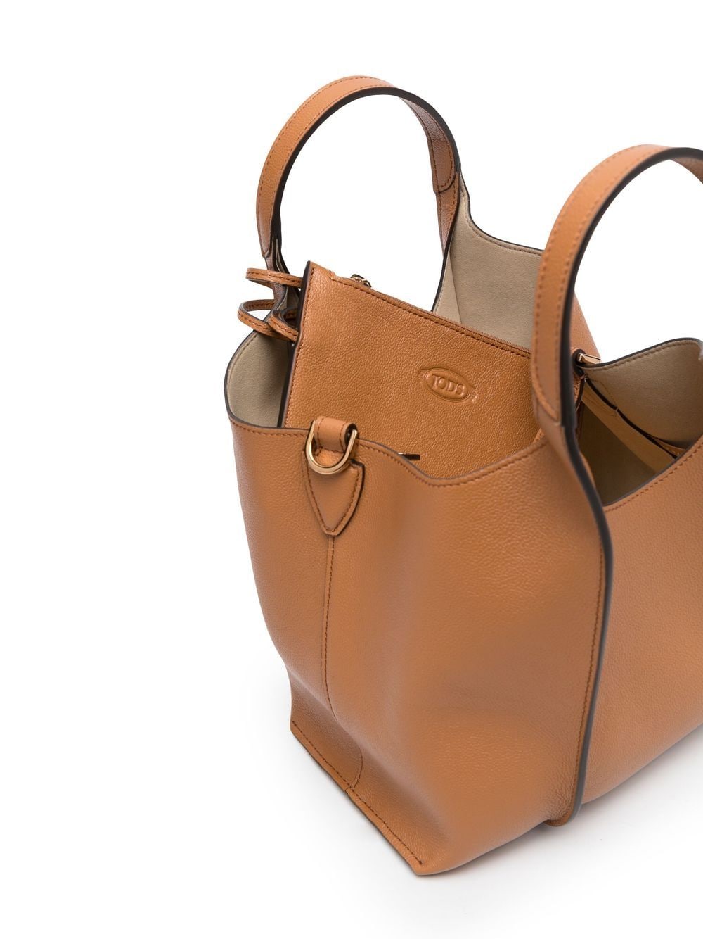 Tod's Leather Brown Mini T Timeless Shopping Bag