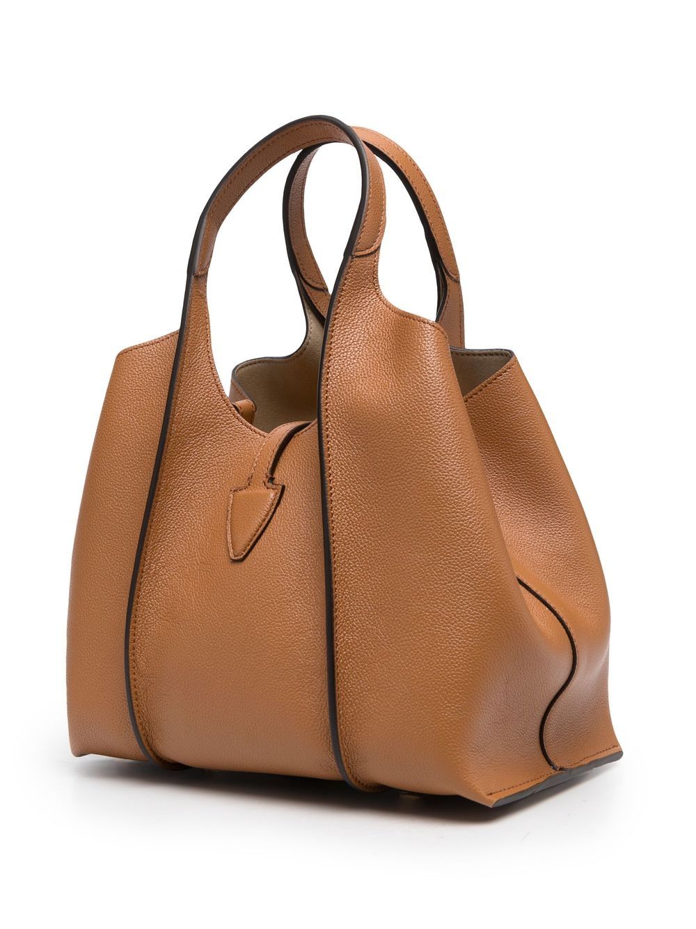 Tod's Leather Brown Mini T Timeless Shopping Bag