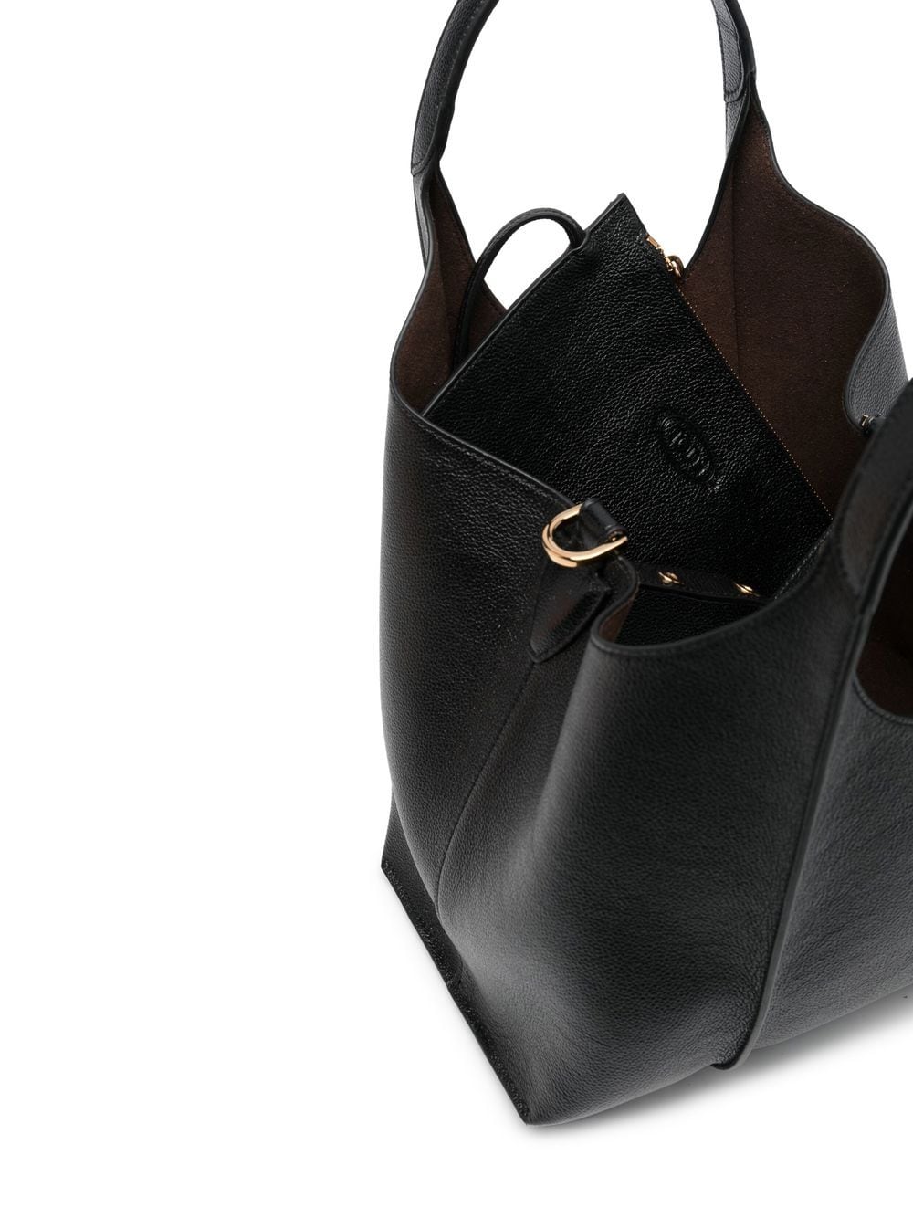 Tod's Black Leather Mini T Timeless Shopping Bag