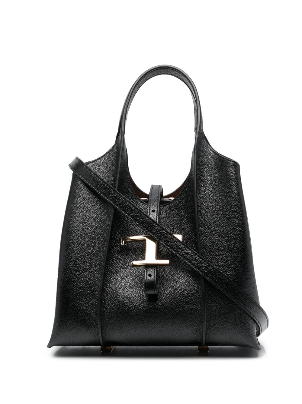 Tod's Black Leather Mini T Timeless Shopping Bag