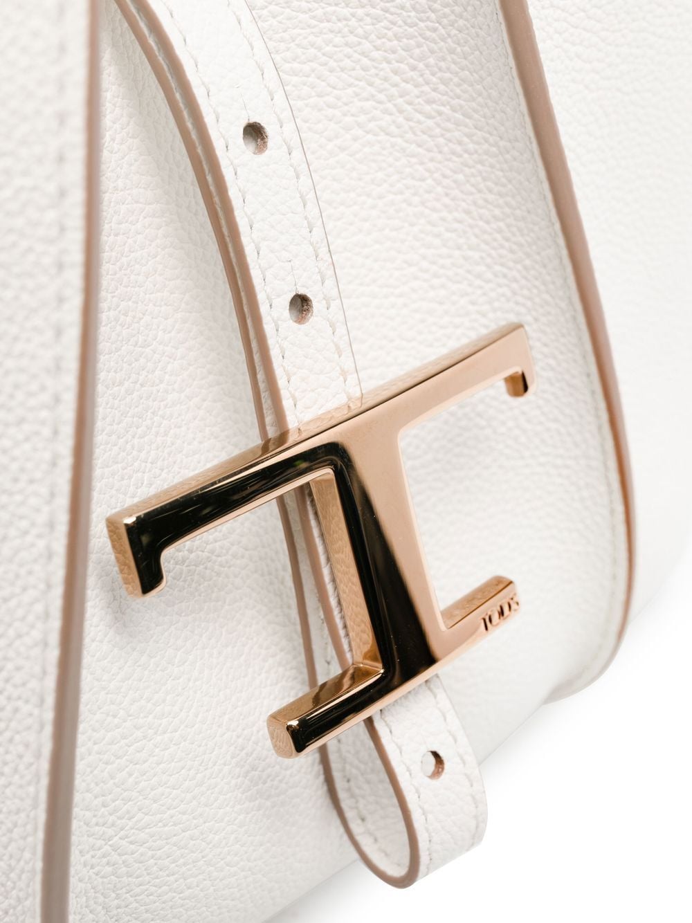 Tod's White Leather Mini T Timeless Shopping Bag