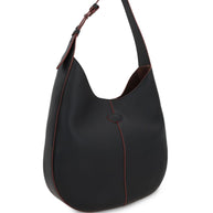 Tod's Leather Hobo Bag In Black