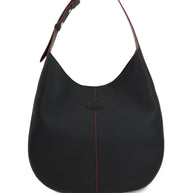 Tod's Leather Hobo Bag In Black