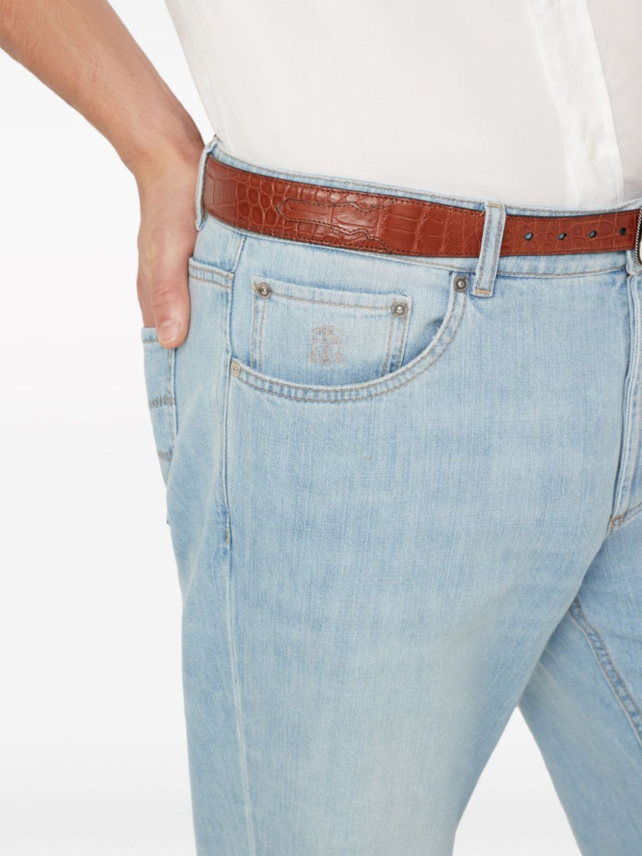 Brunello Cucinelli Slim Fit Jeans In Clear Blue