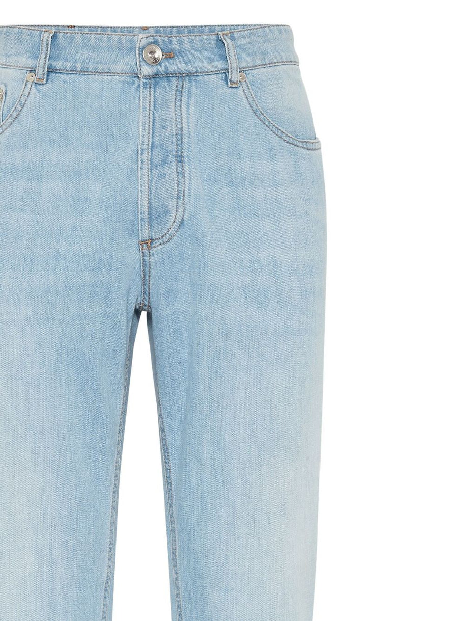 Brunello Cucinelli Slim Fit Jeans In Clear Blue