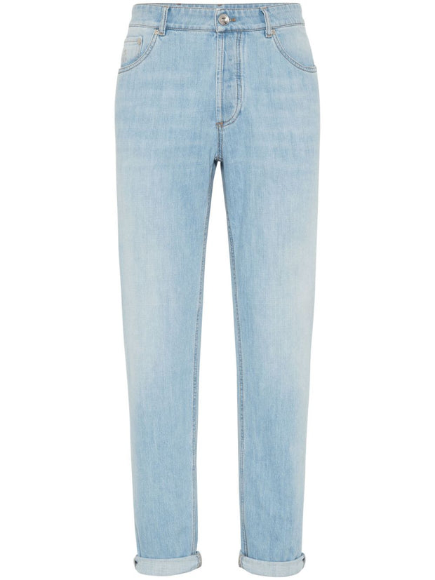 Brunello Cucinelli Slim Fit Jeans In Clear Blue