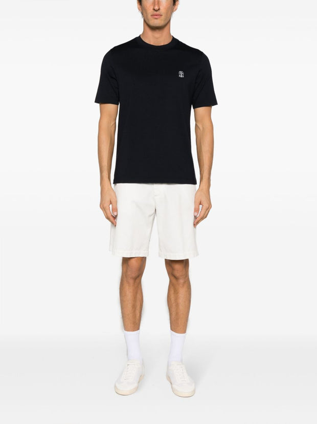 Brunello Cucinelli Cotton Twill Shorts In White