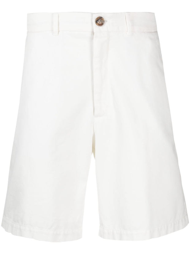 Brunello Cucinelli Cotton Twill Shorts In White
