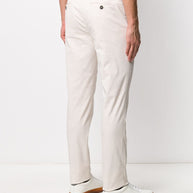 Brunello Cucinelli Stretch Cotton Slim Fit Chino Trousers In White