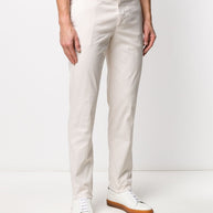 Brunello Cucinelli Stretch Cotton Slim Fit Chino Trousers In White