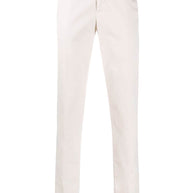 Brunello Cucinelli Stretch Cotton Slim Fit Chino Trousers In White