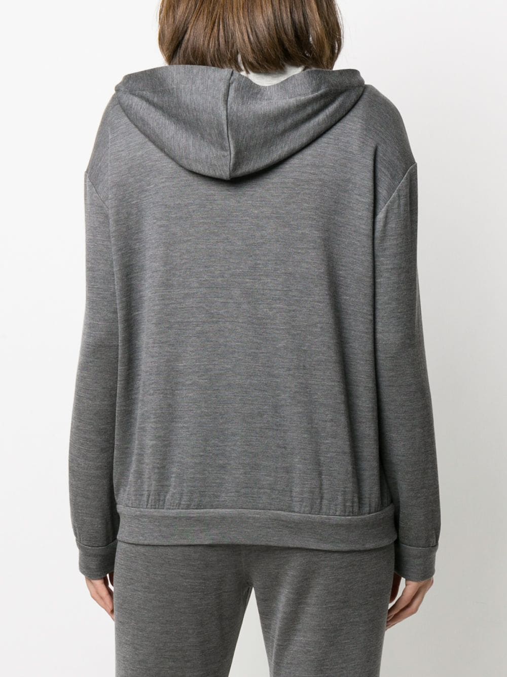 Brunello Cucinelli Grey Silk-cotton Blend Hooded Sweatshirt