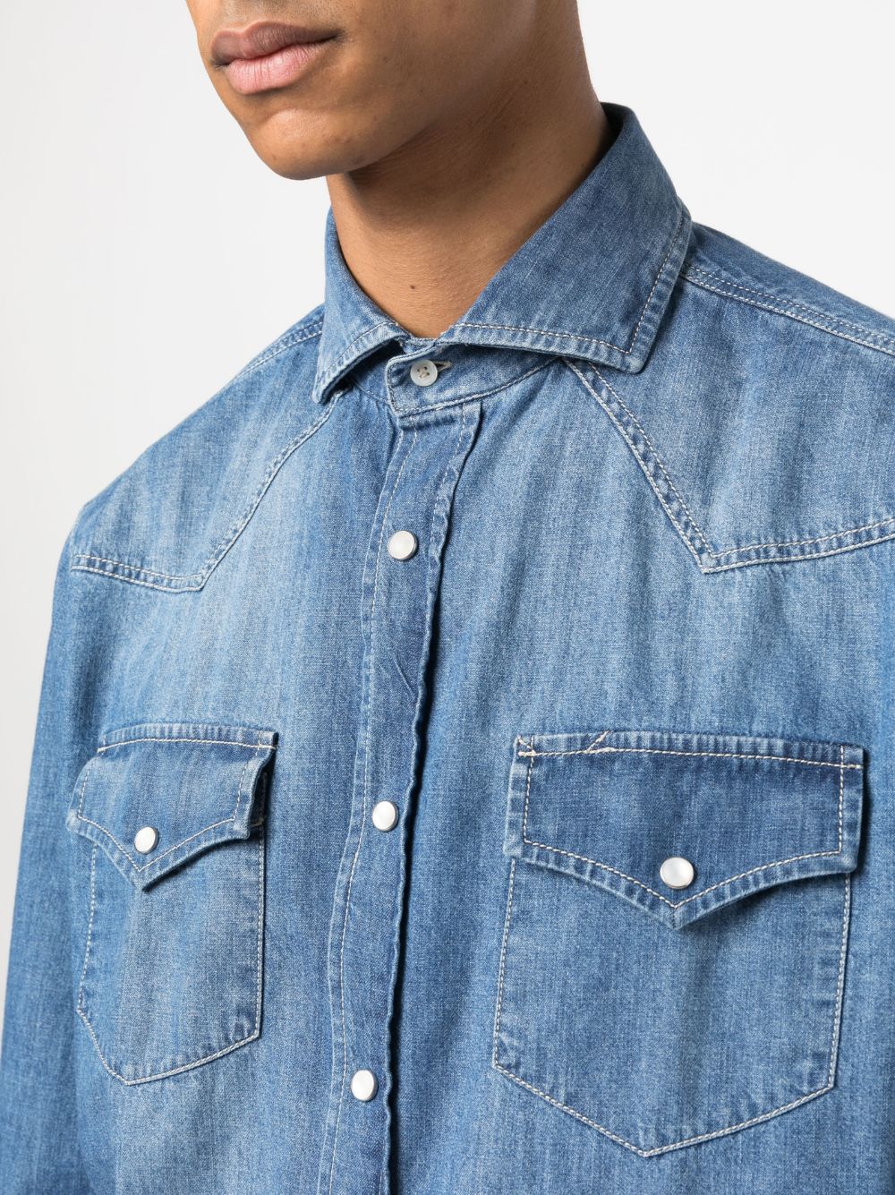 Brunello Cucinelli Denim Shirt Blue