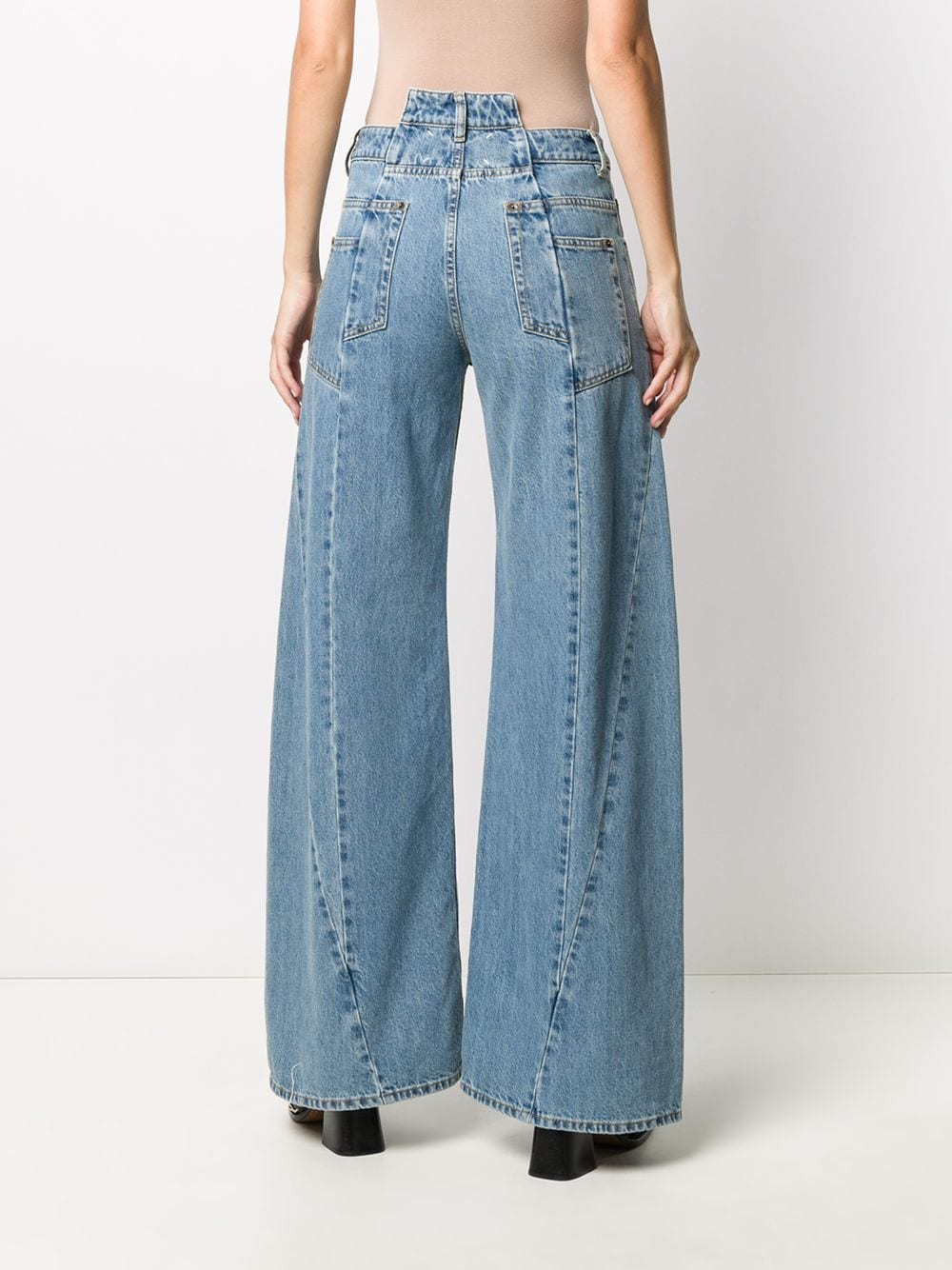 Maison Margiela Cut-Out Waistband Jeans Clear Blue