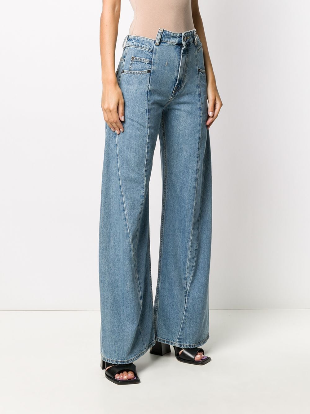 Maison Margiela Cut-Out Waistband Jeans Clear Blue