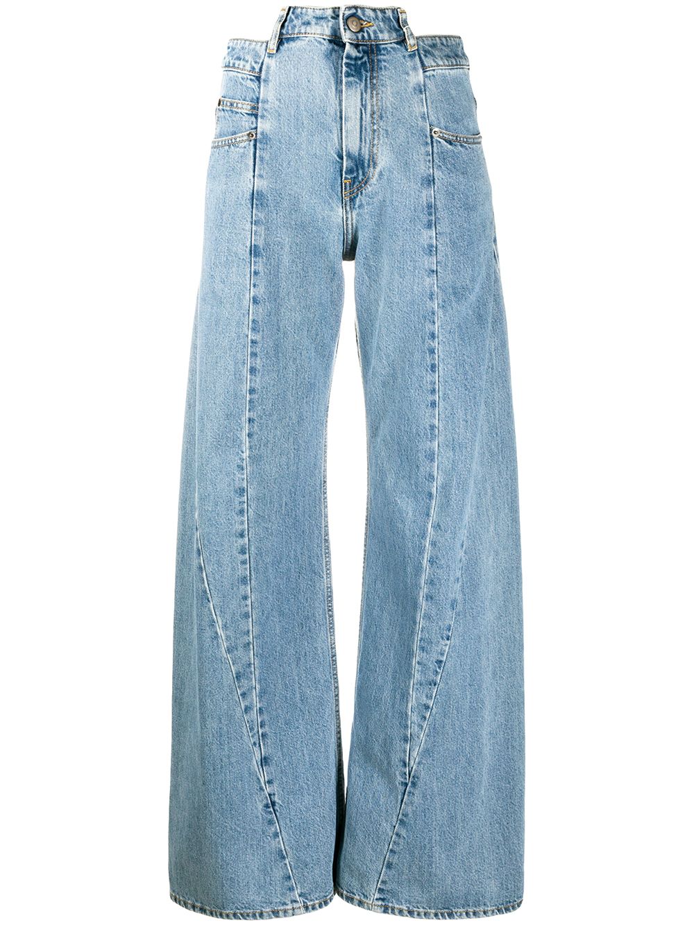 Maison Margiela Cut-Out Waistband Jeans Clear Blue