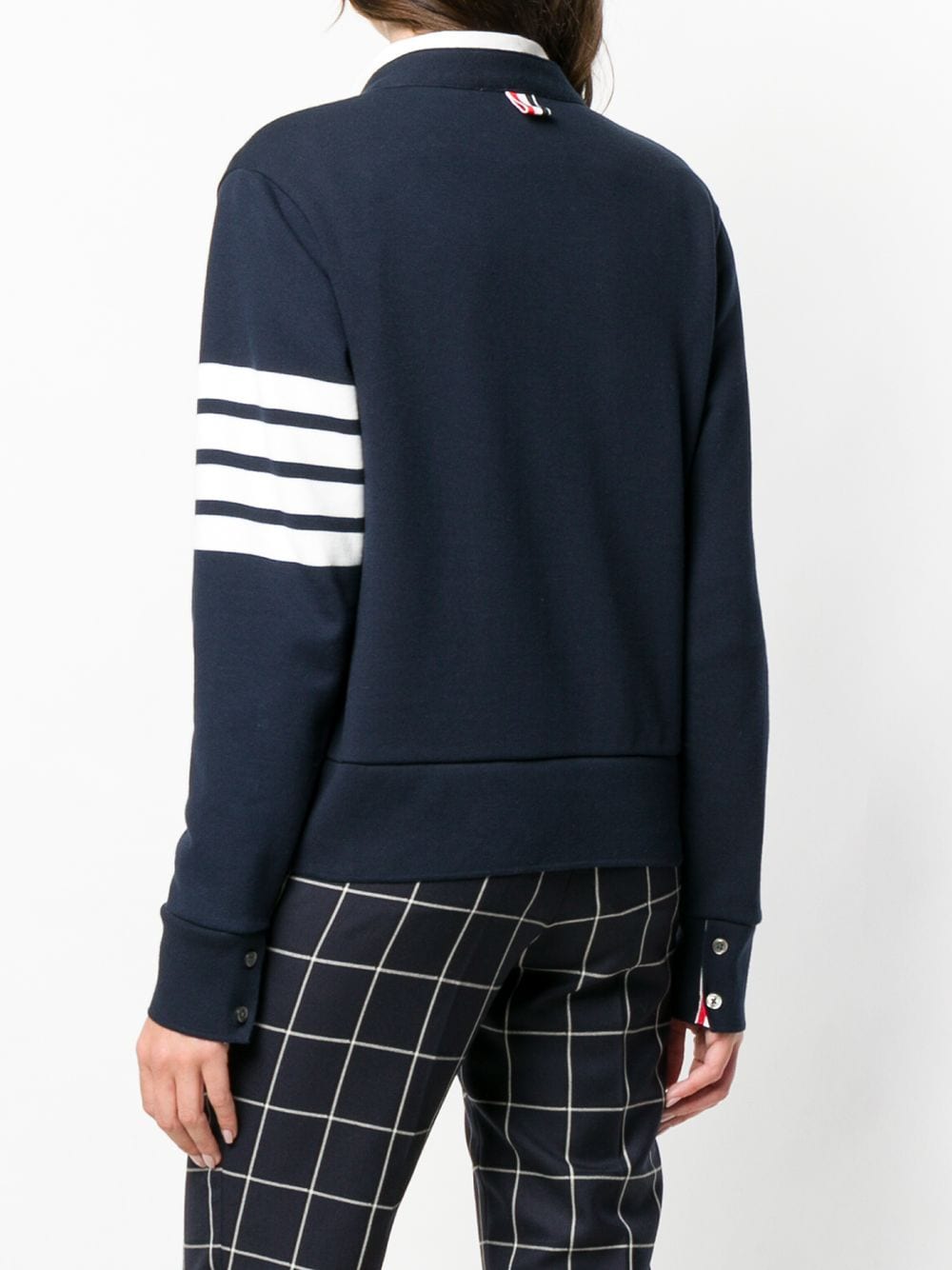 Thom Browne Navy/White Cotton Cardigan Blue