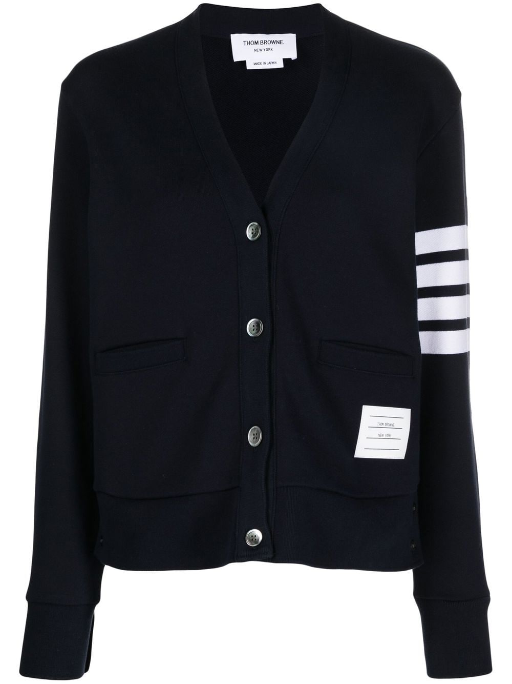 Thom Browne Navy/White Cotton Cardigan Blue