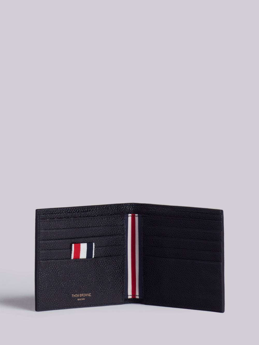 Thom Browne Black Leather Bi-Fold Wallet