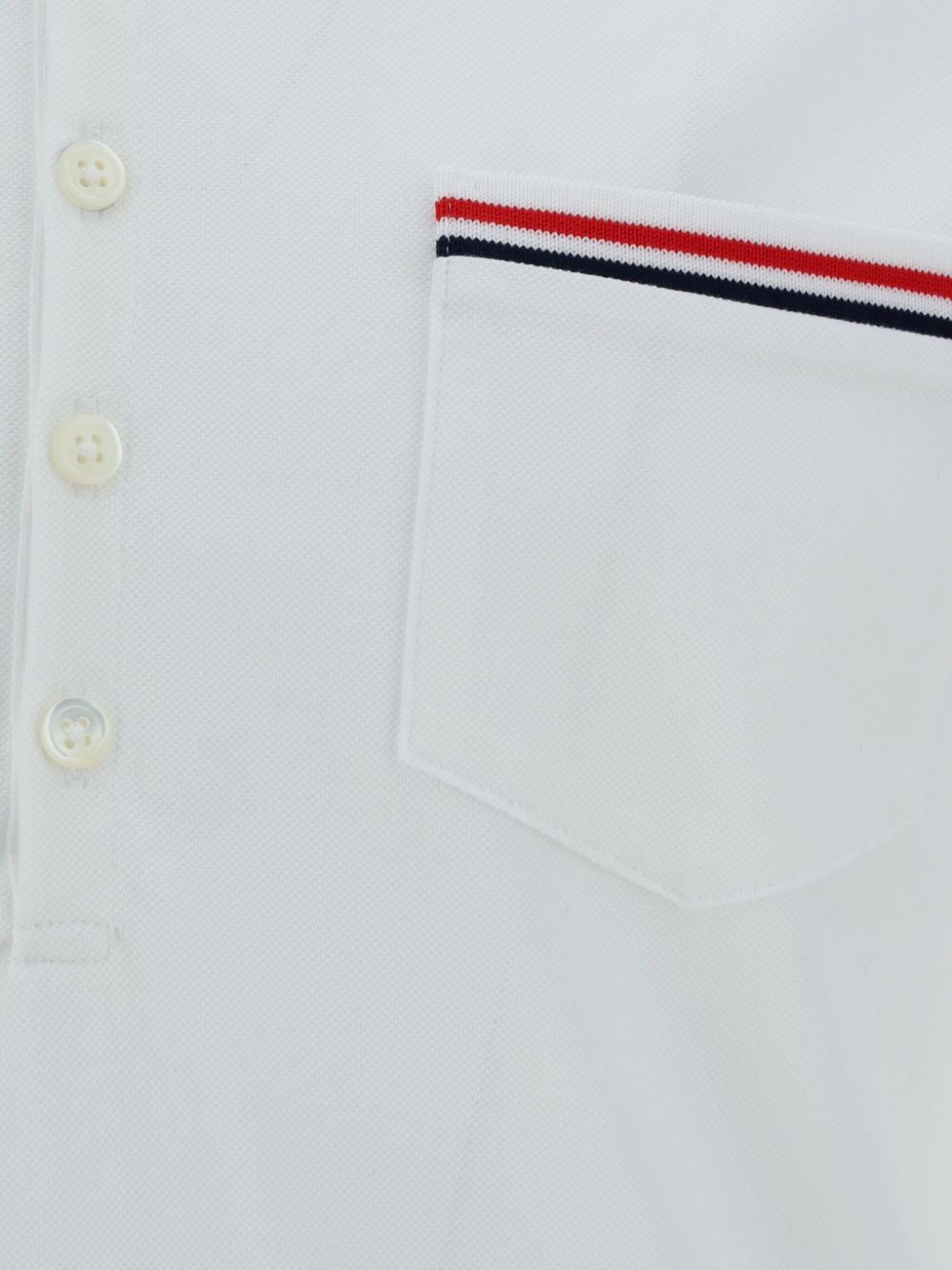 Thom Browne White Cotton Polo Shirt