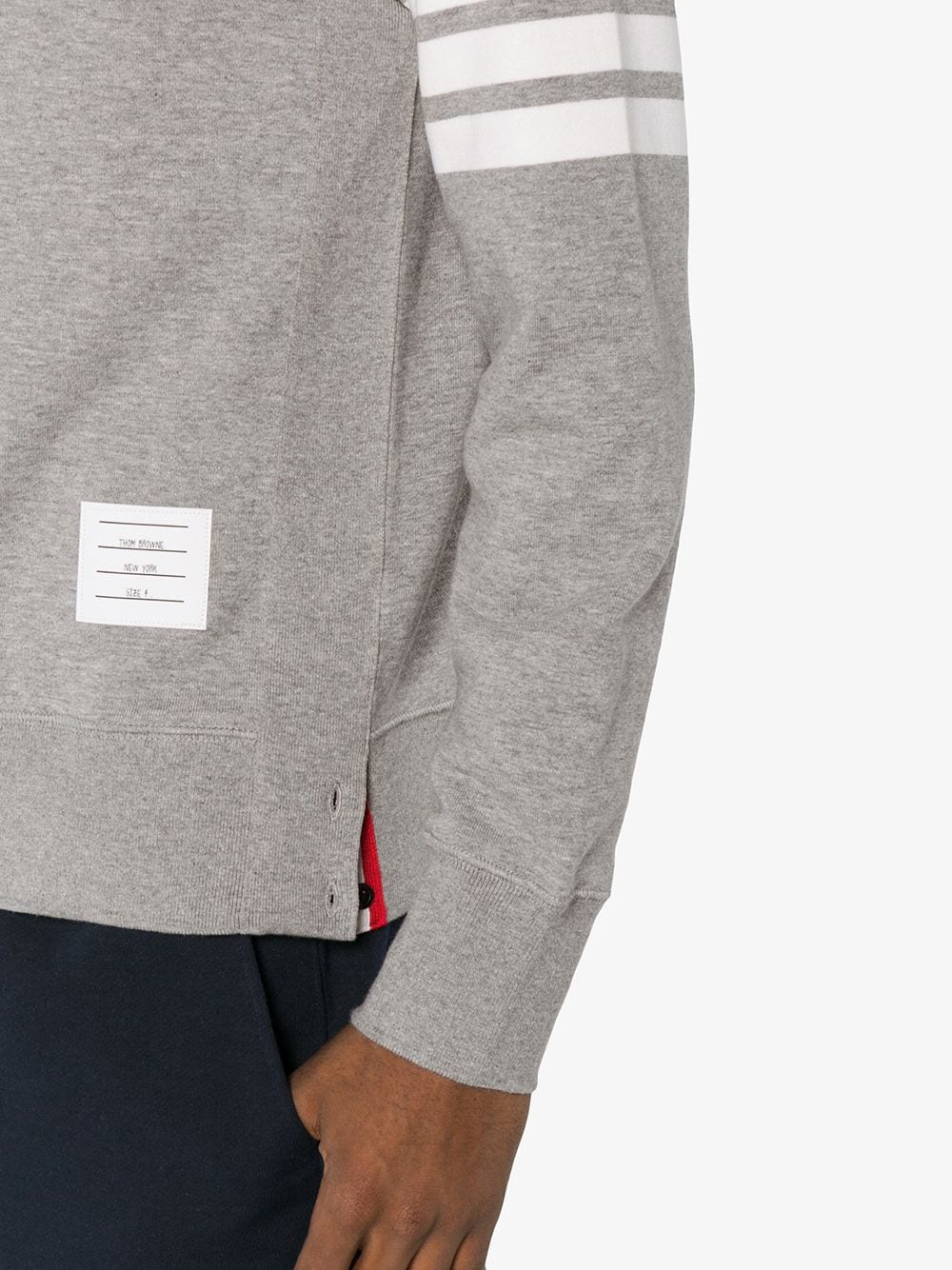 Thom Browne Light Grey Cotton Jersey Sweatshirt