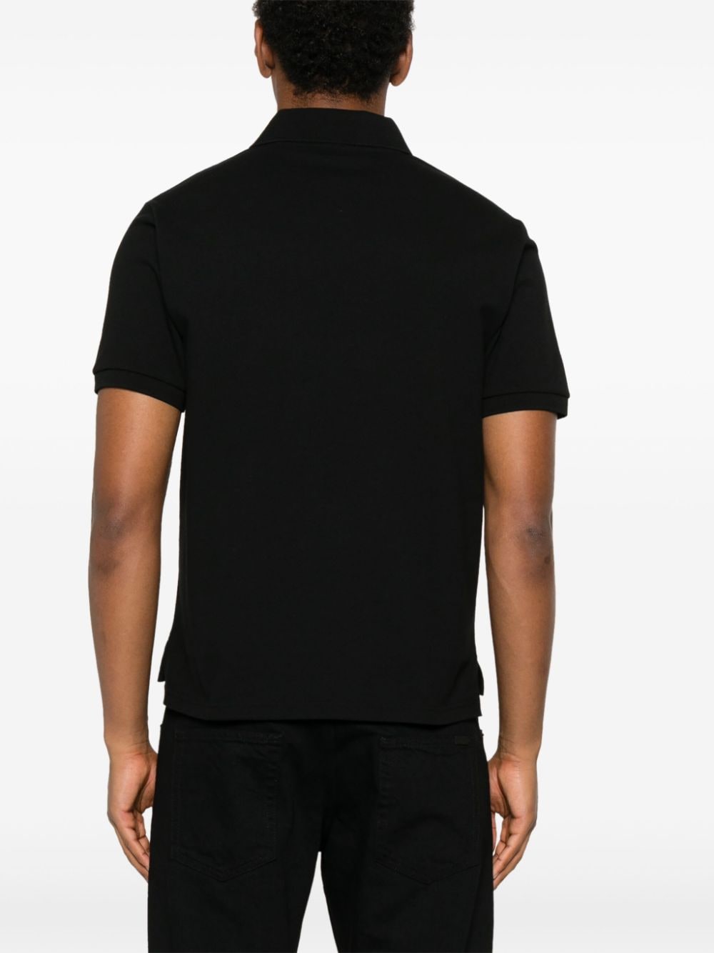 Saint Laurent Piqué Polo Shirt In Black