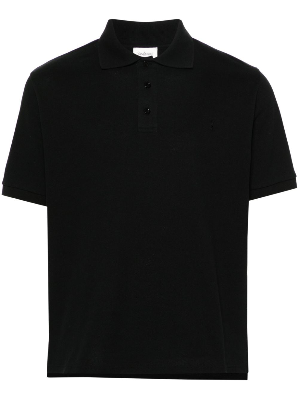 Saint Laurent Piqué Polo Shirt In Black