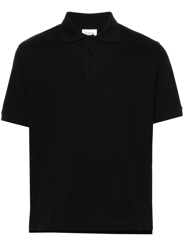 Saint Laurent Piqué Polo Shirt In Black