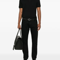 Saint Laurent Piqué Polo Shirt In Black