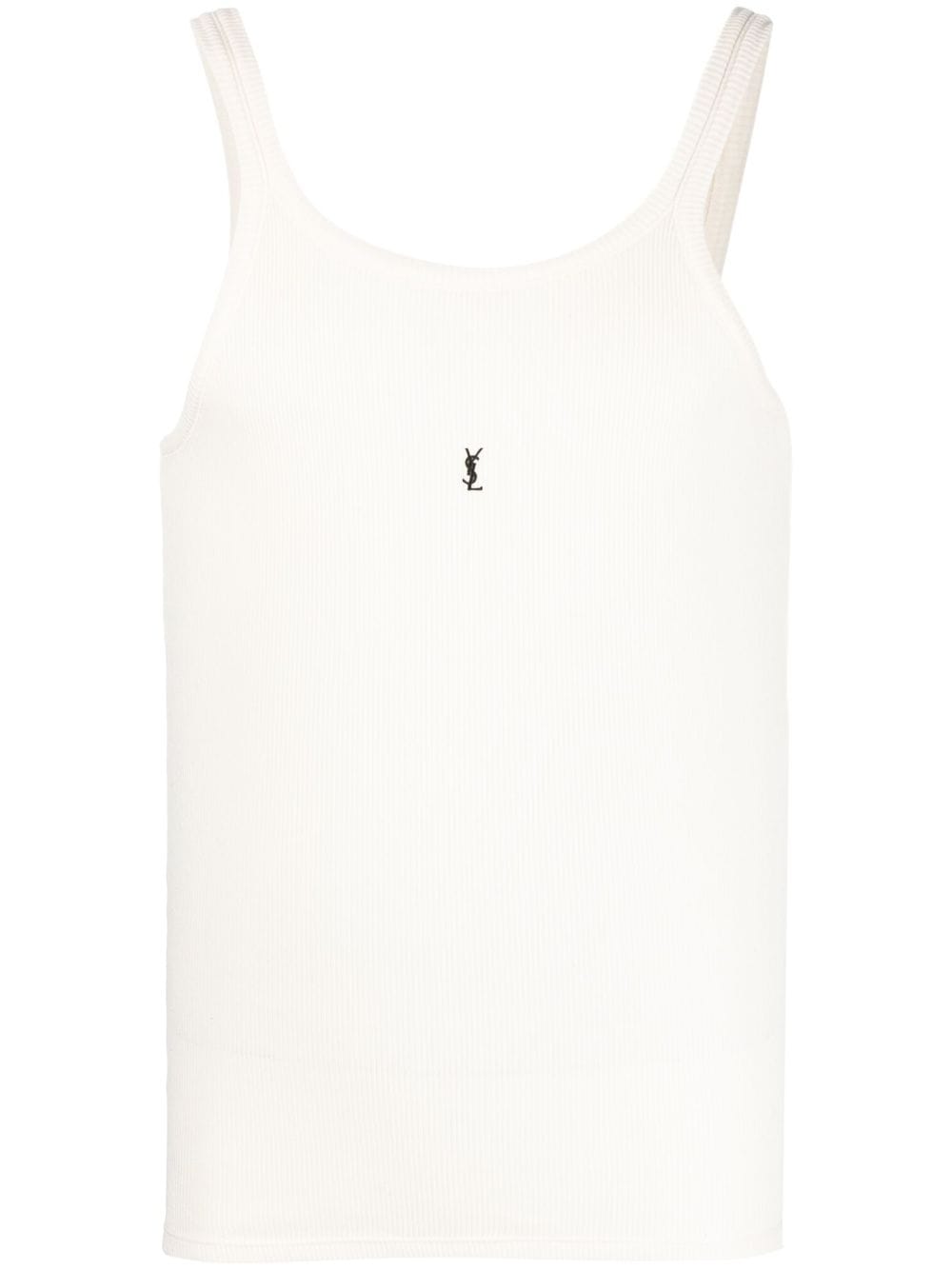 Saint Laurent Ribbed Tank Top In White