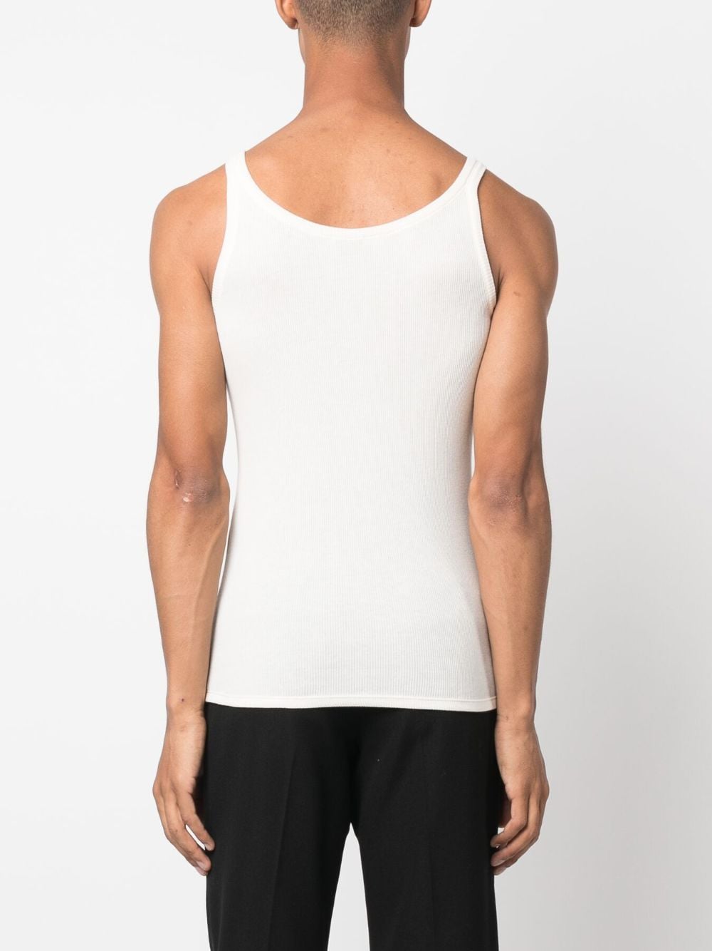 Saint Laurent Ribbed Tank Top In White