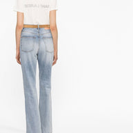 Saint Laurent  Reverse Logo Print T-shirt in White