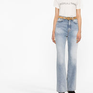 Saint Laurent  Reverse Logo Print T-shirt in White