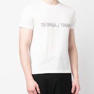 Saint Laurent  Reverse Logo Print T-shirt White