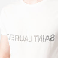 Saint Laurent  Reverse Logo Print T-shirt White
