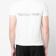 Saint Laurent  Reverse Logo Print T-shirt White
