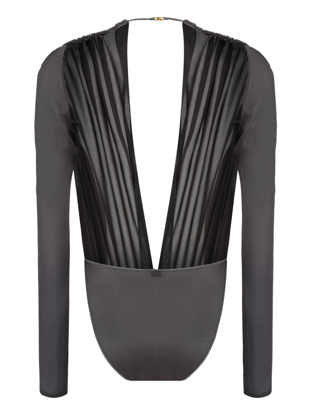 Saint Laurent Silk Blend Bodysuit Top With Belt