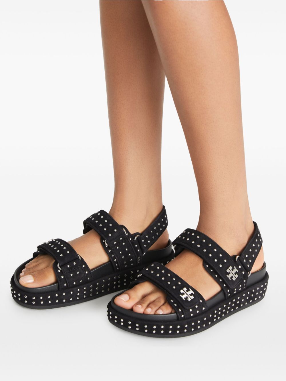 Tory Burch Kira Studded Sporty Sandals Black