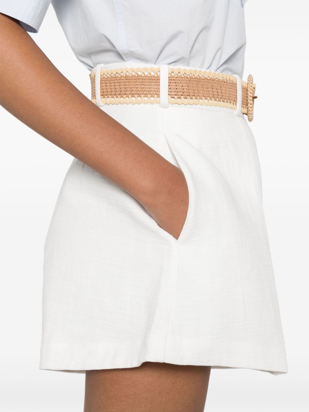 Zimmermann Acacia Tuck Shorts White