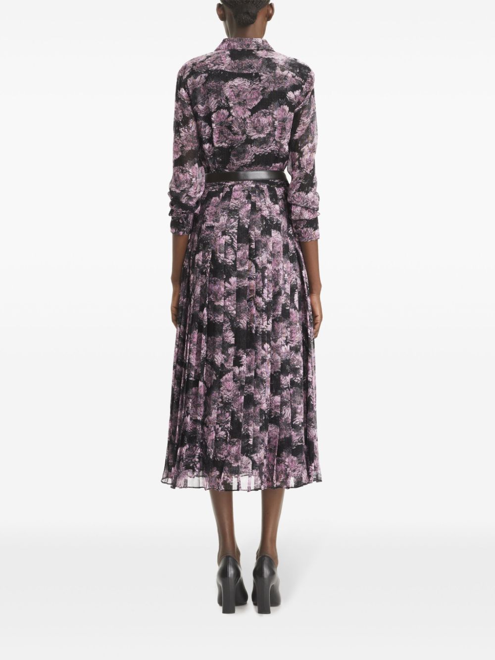 Tory Burch Silk Printed Pleated Midi Dress