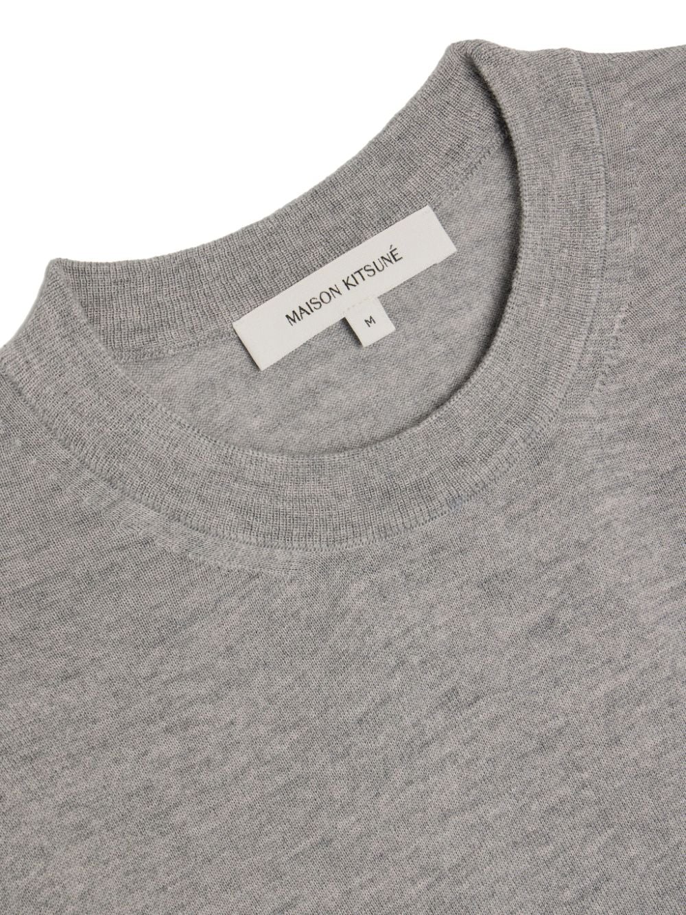 MAISON KITSUNE' Wool Baby Fox Patch Sweater Grey