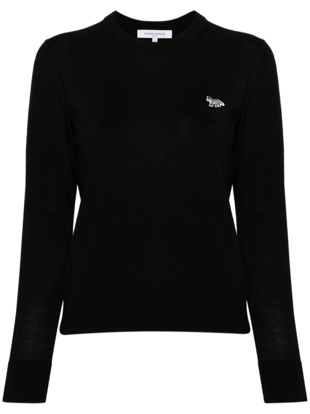 MAISON KITSUNE' Black Baby Fox Patch Wool Sweater