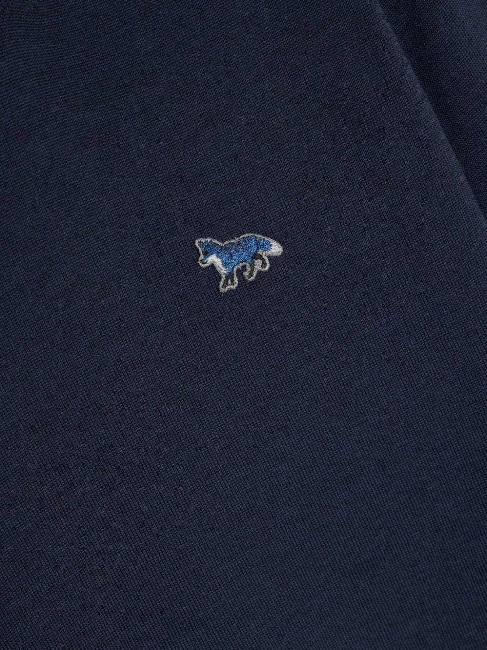 MAISON KITSUNE' Wool Baby Fox Patch Sweater Blue