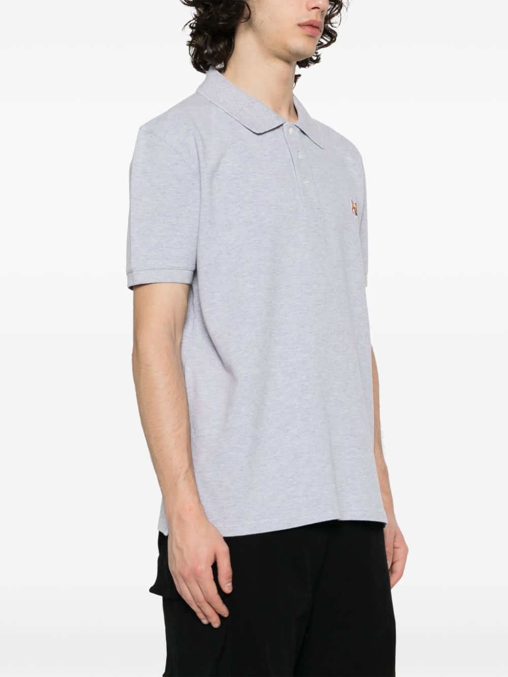 MAISON KITSUNE' Fox Head Polo Shirt In Grey