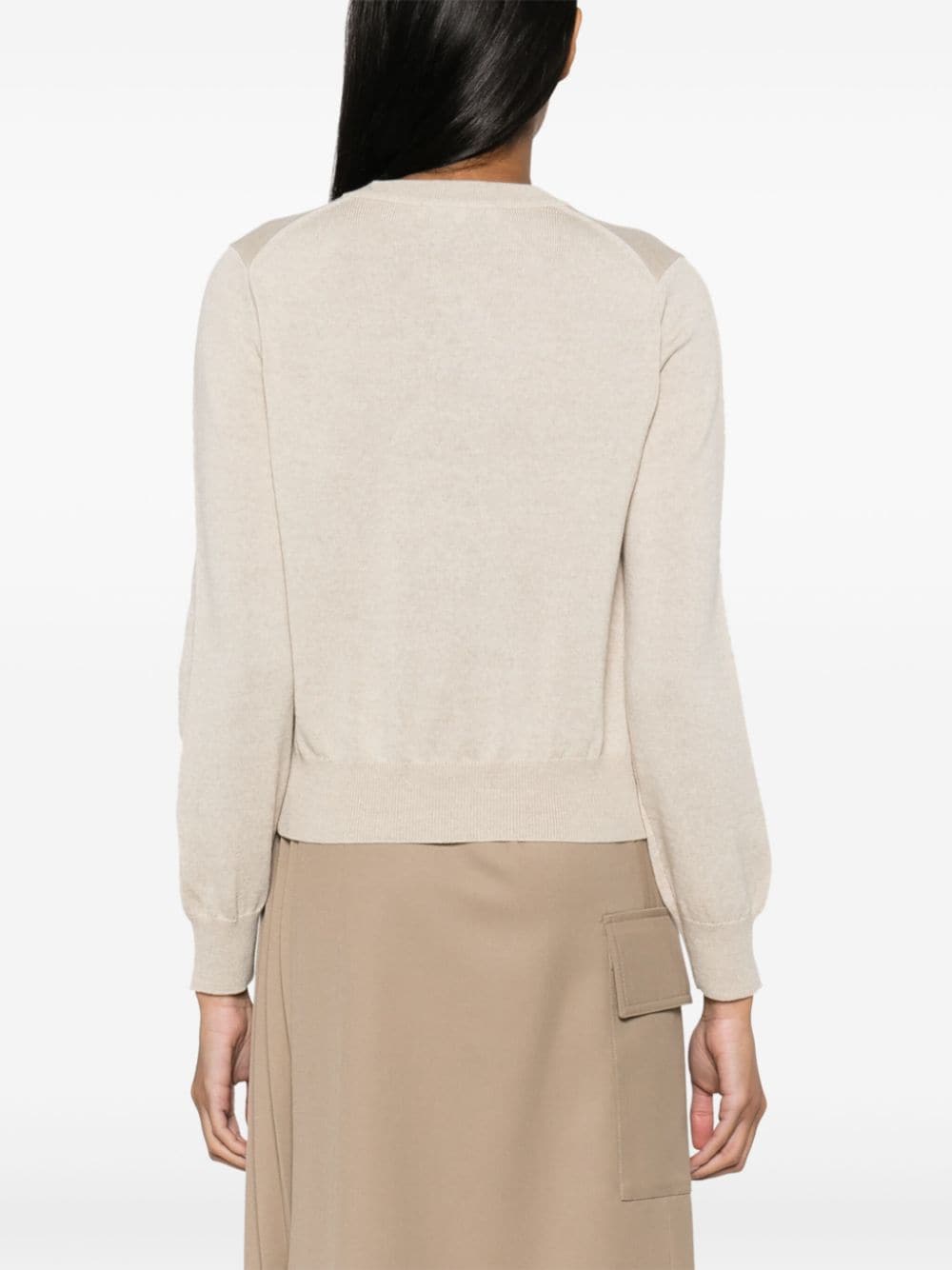 MAISON KITSUNE' Fox Head Cardigan In Beige