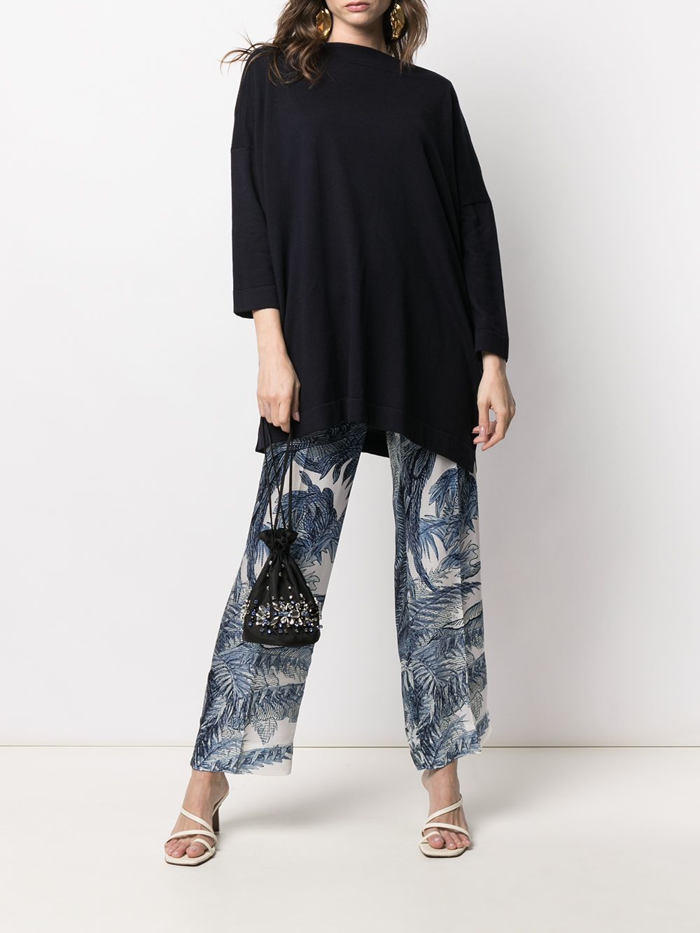Daniela Gregis Cotton Boat-neck Sweater In Blue