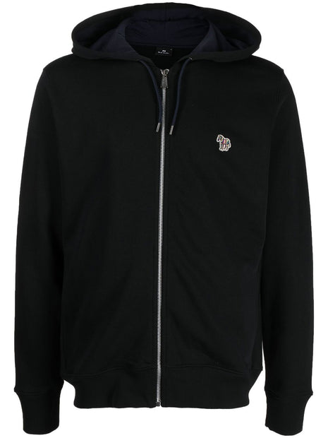 PS By Paul Smith Zip Front Hoodie In Black